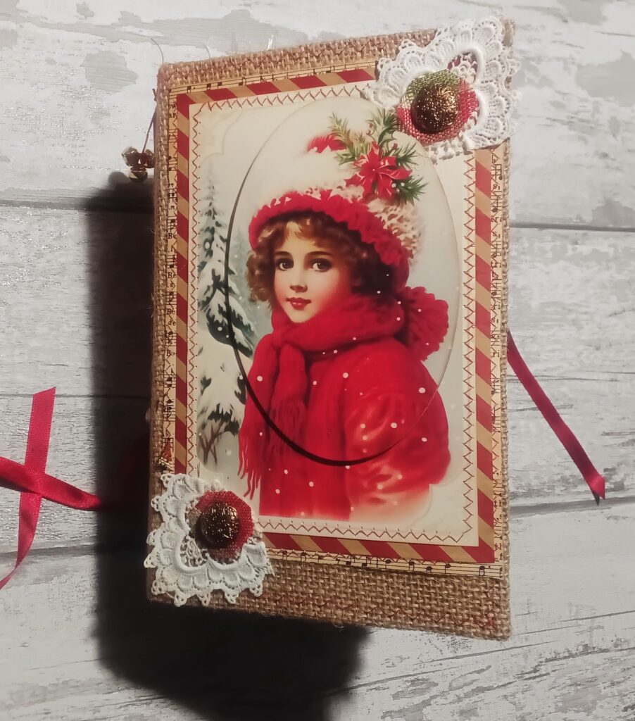 Journal cover with christmas girl image