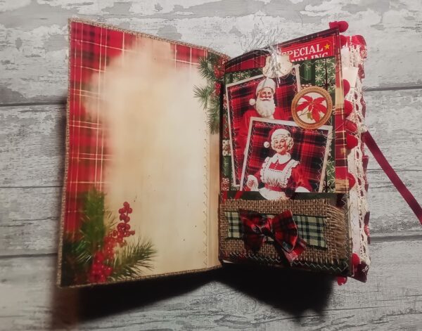 Journal spread with santa claus image 