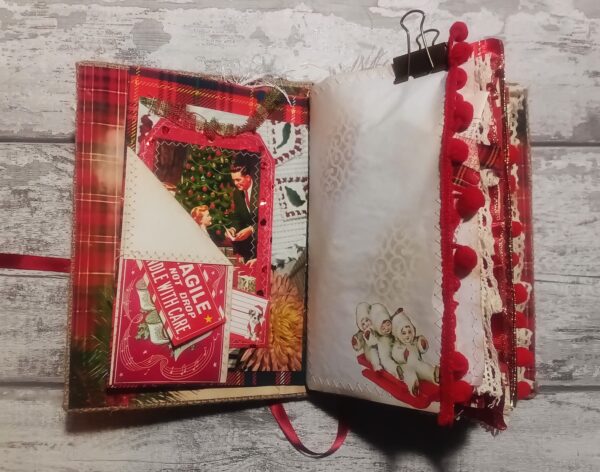 Journal; spread with tuck spot and bobble ribbon