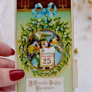 Christmas journal tags with vintage birds