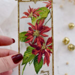 Vintage Poinsettia Christmas Bookmark