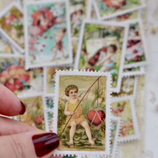 vintage cupid postage stamp