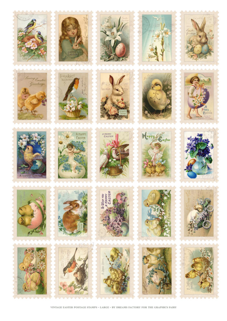 Easter Postage Stamps large printable