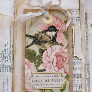 Vintage paper bag bird tag