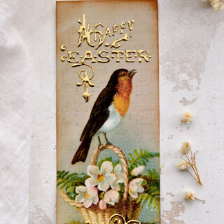 Vintage Easter bird bookmark