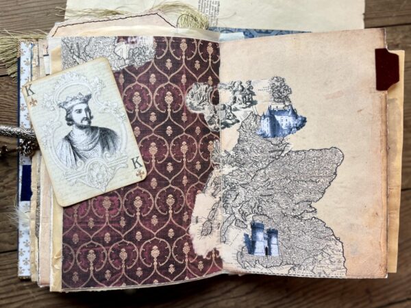 Journal page with an antique looking map