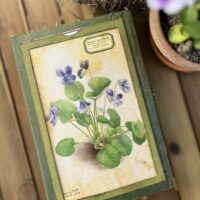 Journal cover with Violet flower print