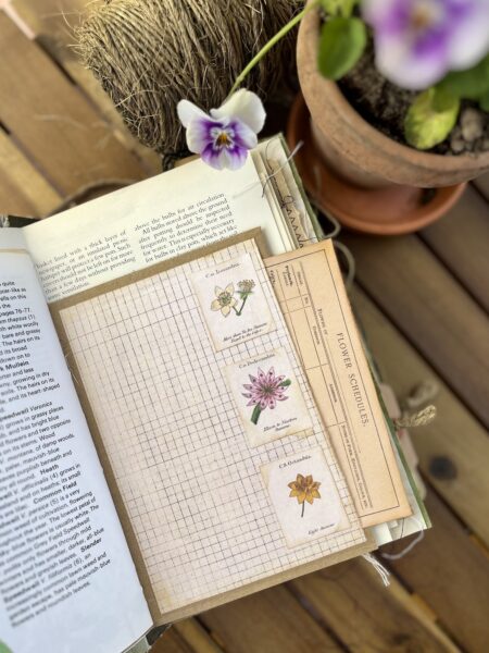 Journal page with flower print