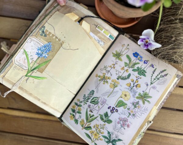 Journal page with flower print