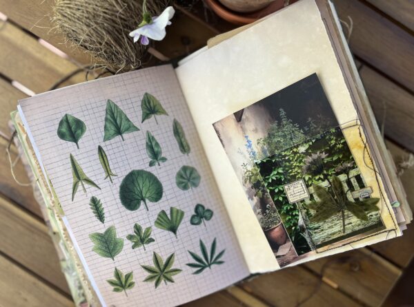 Journal page with leaf print