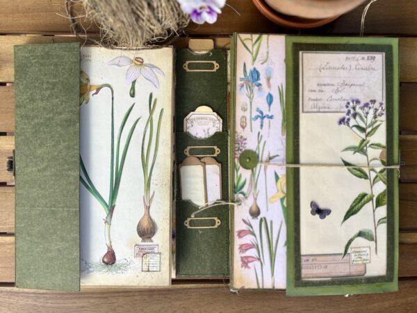 Journal spread with floral prints