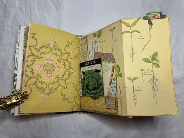 Journal spread with wallpaper print