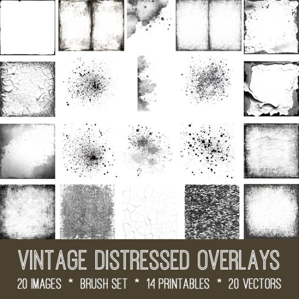 Vintage Distressed Overlays bundle