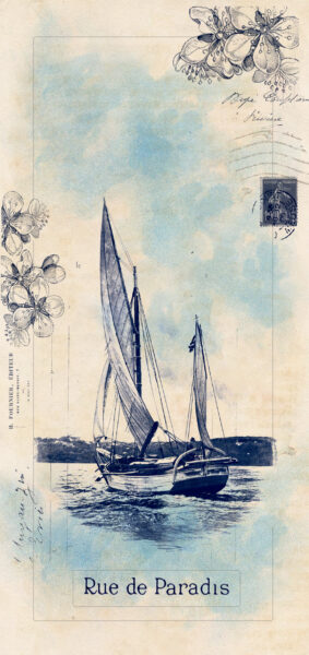 vintage summer iphone wallpaper with watercolor boat