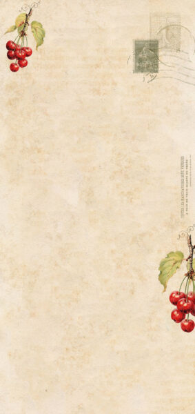 vintage summer iphone wallpaper with vintage cherries
