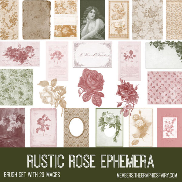 Rustic Rose Ephemera brushes