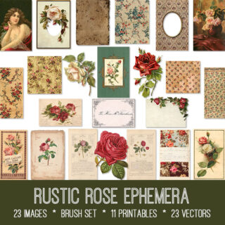 Rustic Rose Ephemera Kit