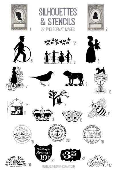 Silhouettes & Stencils image list