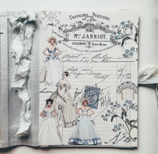 Journal page with ribbon attached
