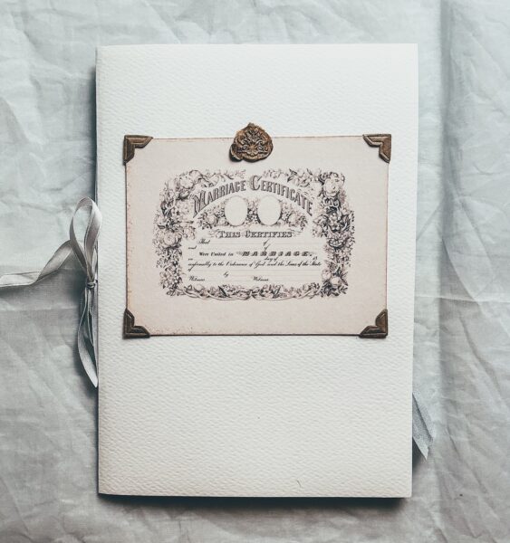 Booklet with lettered label