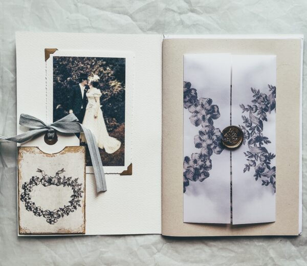 Wedding booklet with wedding photo