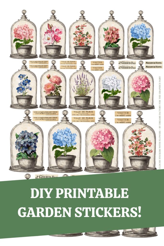 Printable Garden Stickers Pin