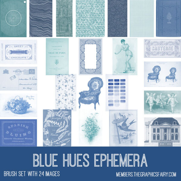 Blue Hues Ephemera brushes