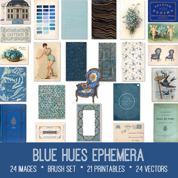 Blue Hues Ephemera kit