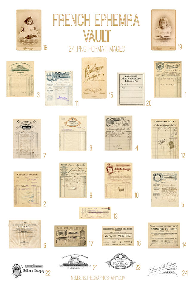 French Ephemera Vault! Graphics Fairy Premium Membership