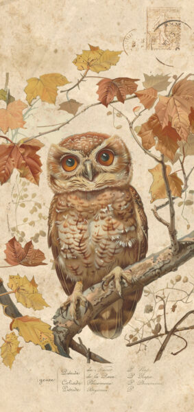 Fall Wallpapers for iPhone - vintage owl