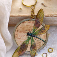 DIY Vintage Medallion Keychain with gold touches