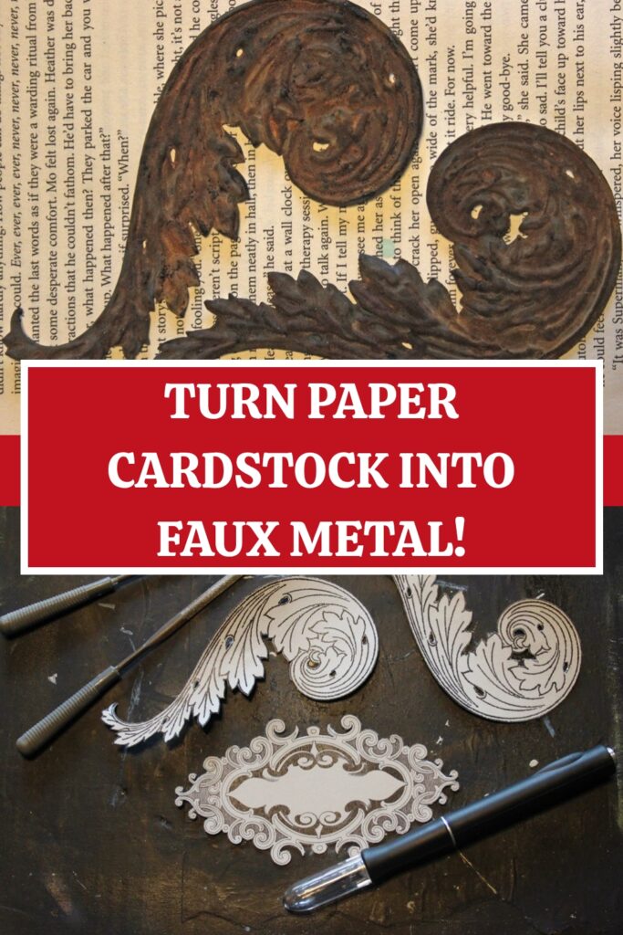Turn Cardstock into Faux Metal Pin