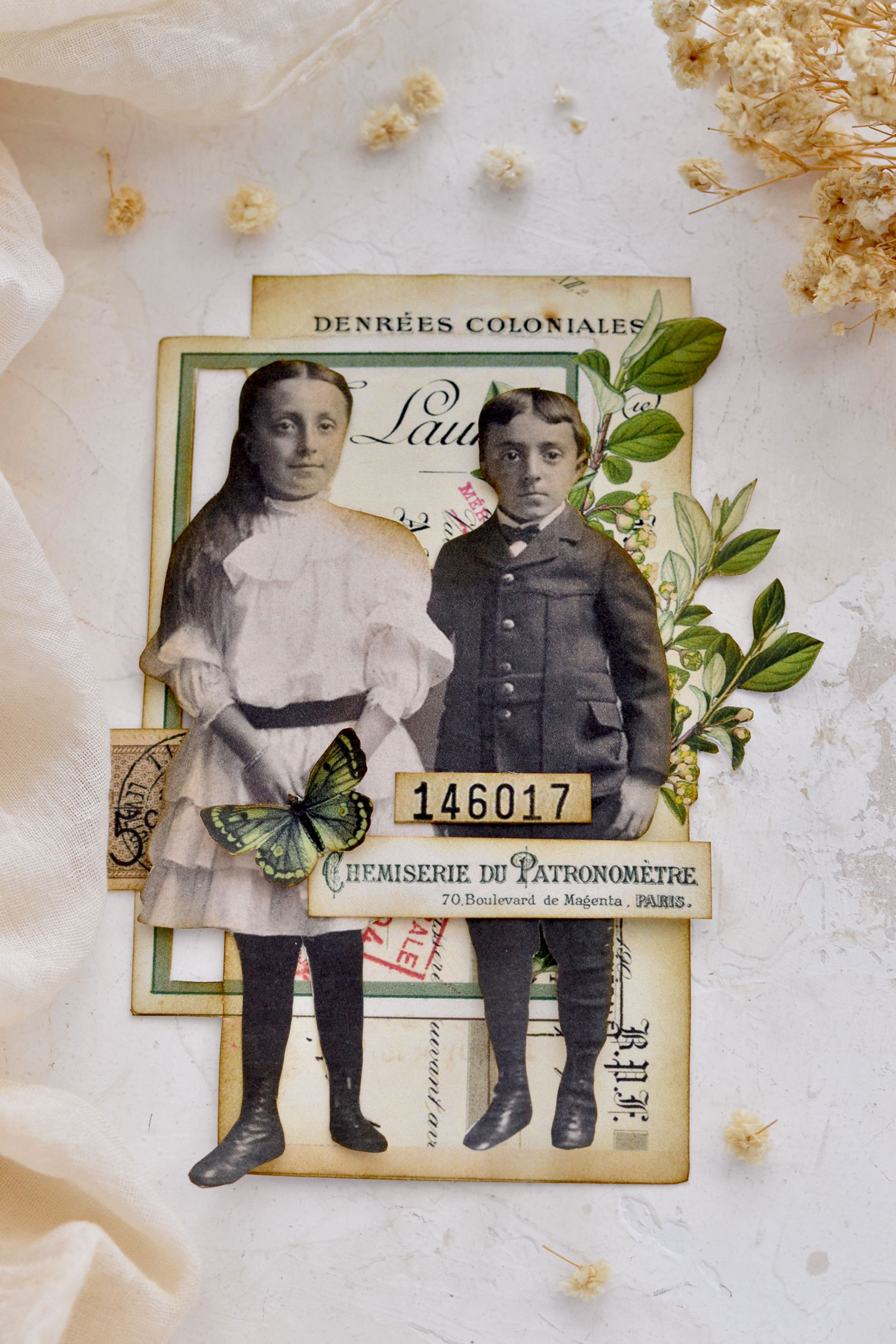 vintage people clusters for junk journals