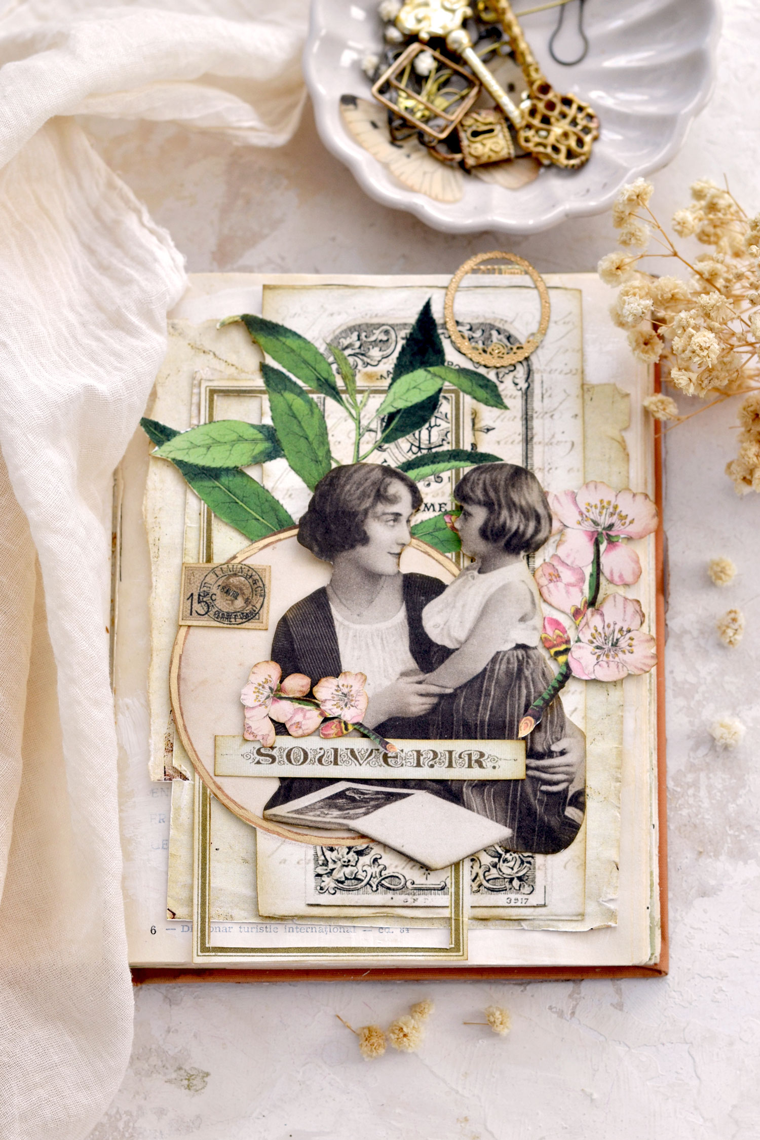 mother and daughter vintage junk journal cluster