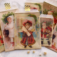 vintage red Christmas glassine bags