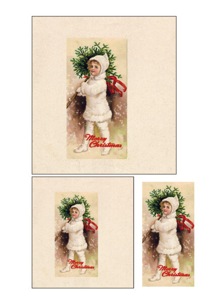 Faux glassine Christmas Bags - boy with tree printable