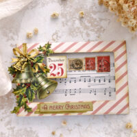 Standing frame Christmas card with Christmas bells