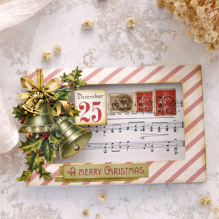 Standing frame Christmas card with Christmas bells