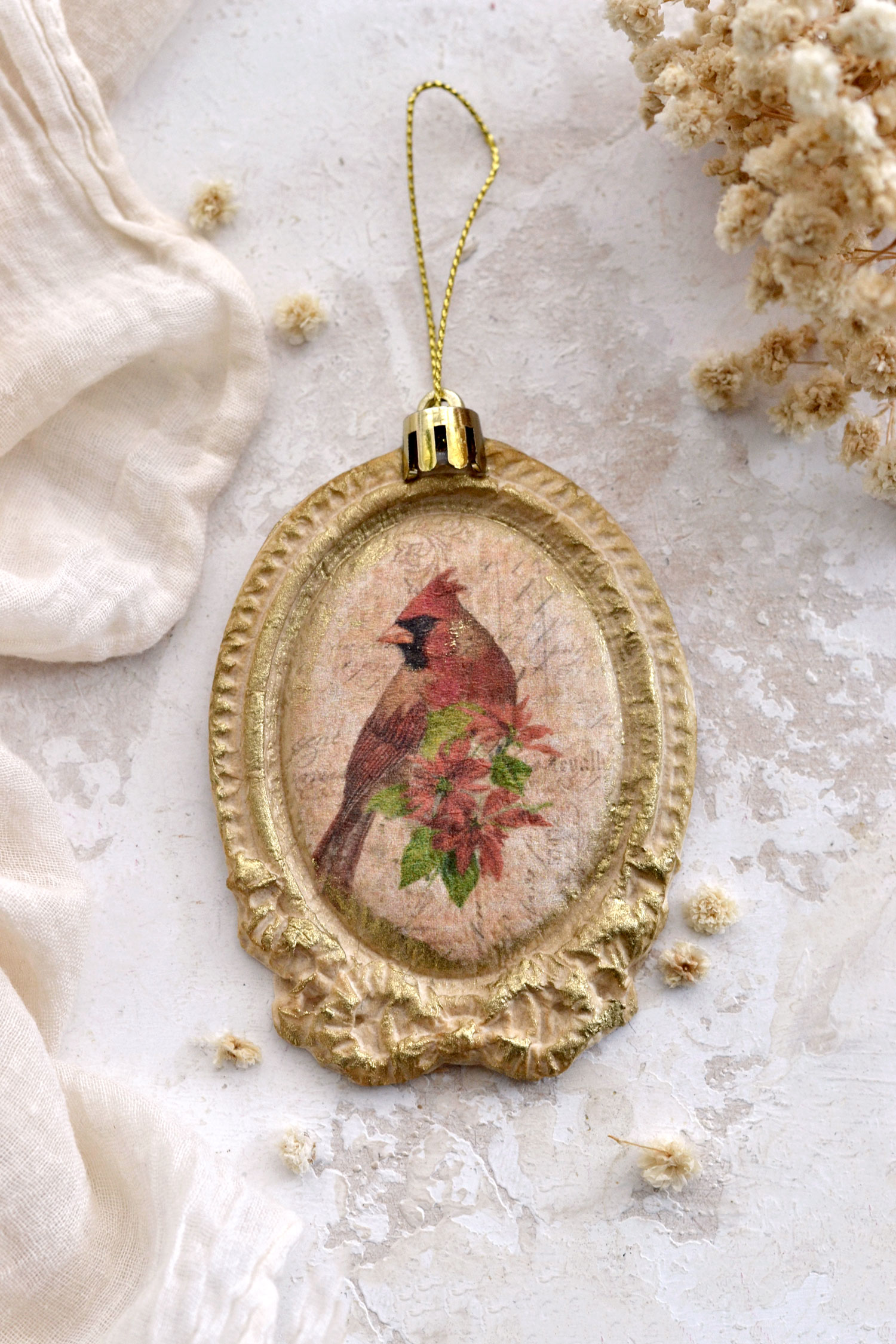 DIY Christmas bird paper ornaments