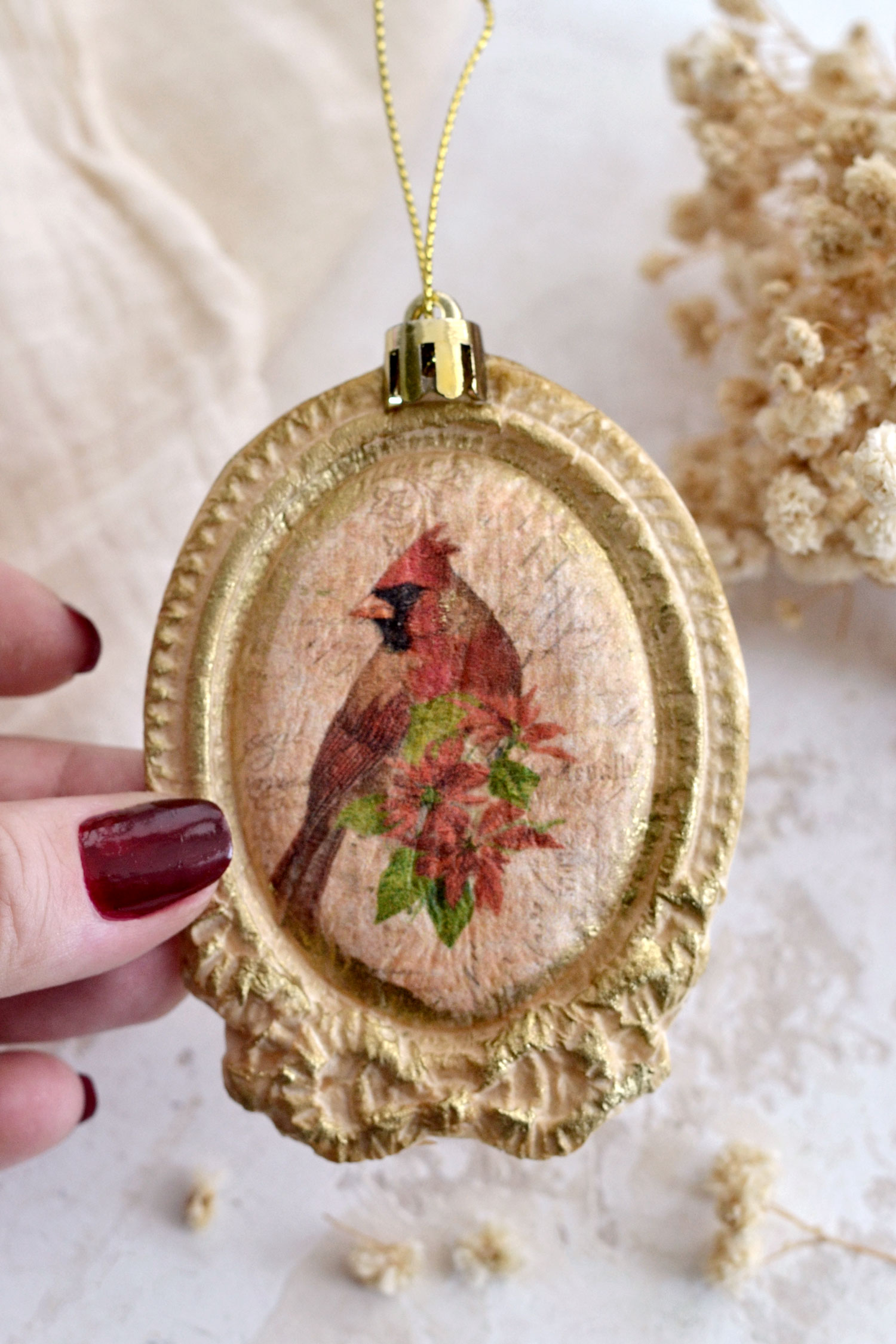 DIY Christmas bird paper ornaments