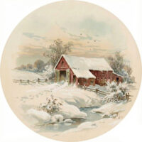Snowy Red Barn