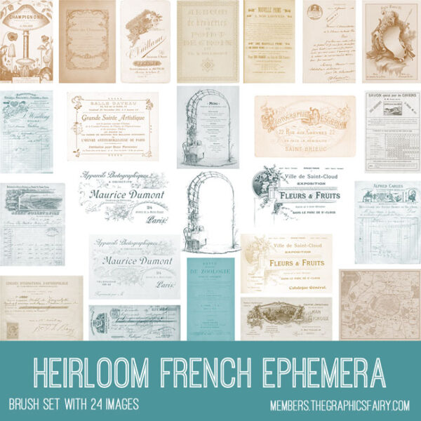 Heirloom French Ephemera Brushes