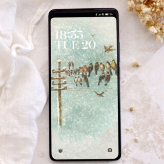 winter wallpapers for iphones -birds on wire
