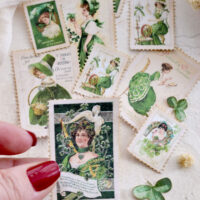 St. Patrick's day faux postage stamps