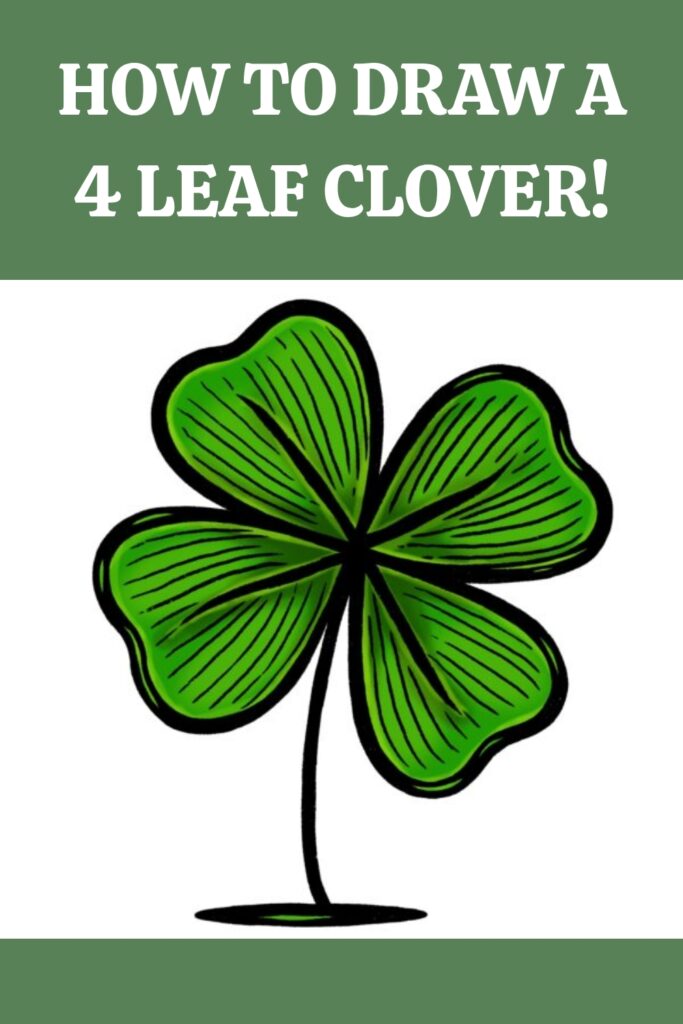 How to Draw a 4 Leaf Clover Pin