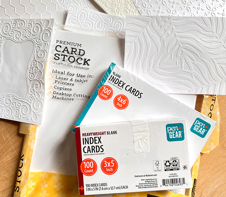 Cardstock types for embossing