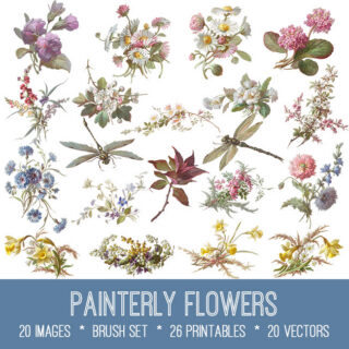 Painterly Flowers Graphics