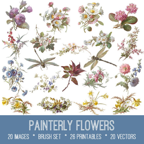 Painterly Flowers Graphics