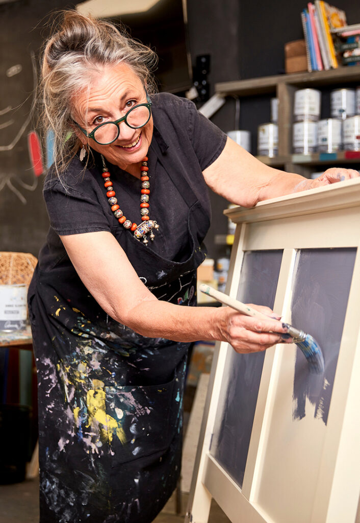 Annie Sloan painting furniture with chalk paint