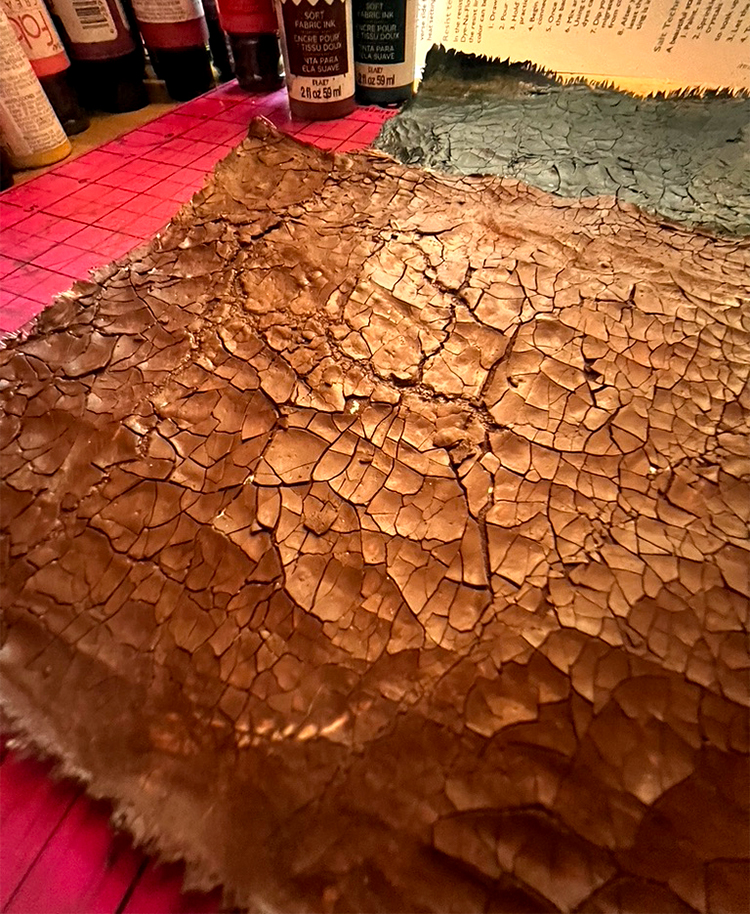Completely painted flour paste cloth